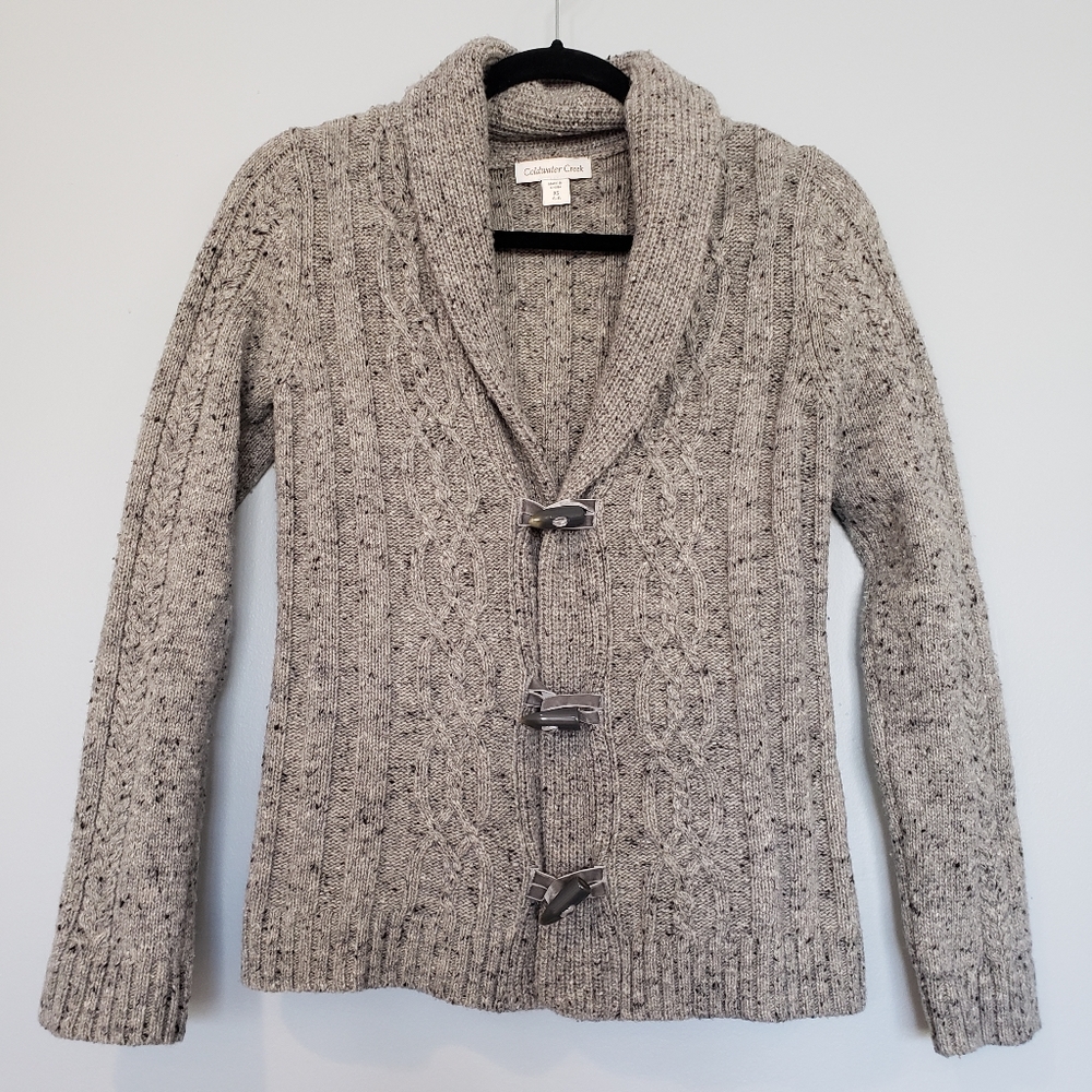 Coldwater Creek Grey Chunky Knit Cardigan Size XS
